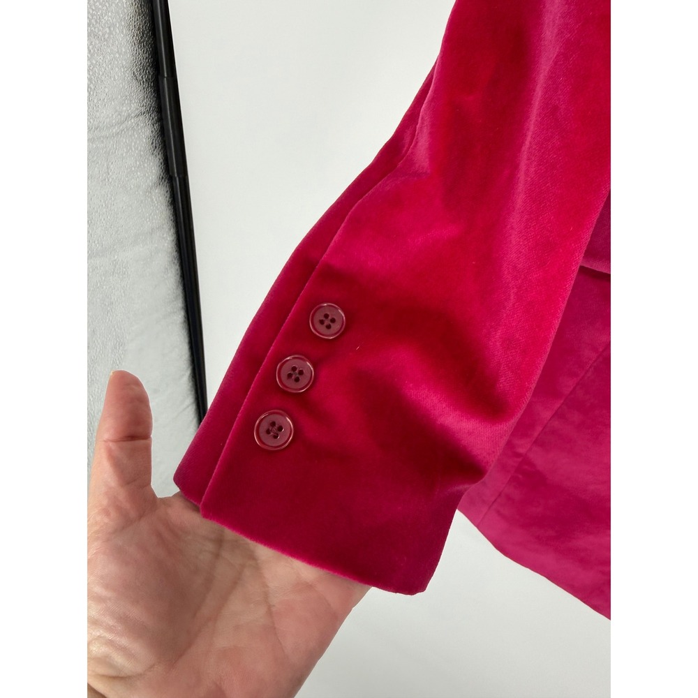 Supply & Demand Blazer Women XS Fuchsia Pink Velvet Notched Lapel NEW - Picture 4 of 10